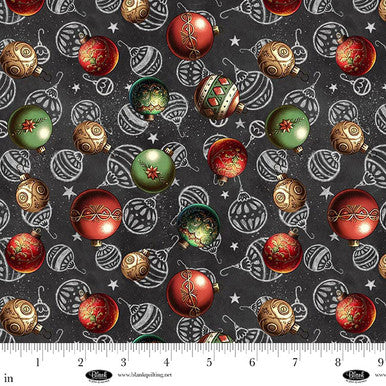 Blank Be Merry & Shine Bright Christmas Ornaments - Charcoal