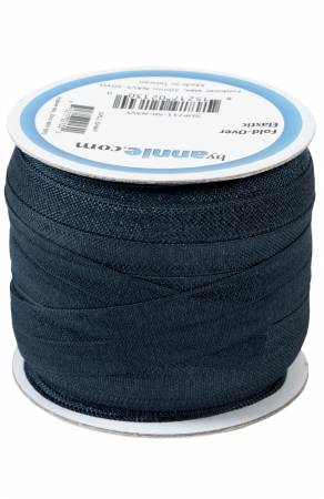 Fold-over Elastic 3/4in - Navy - Black Rabbit Fabric Inc.