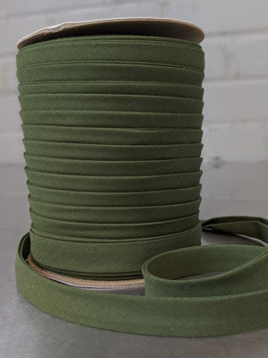 Poly/Cotton Bias 13mm - Olive - Black Rabbit Fabric Inc.