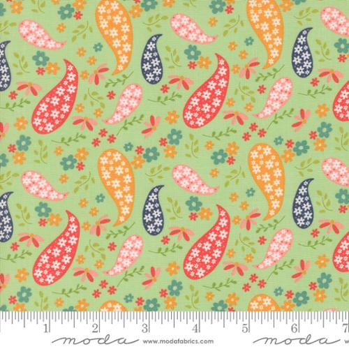 Moda  Raspberry Summer Paisley - Mint