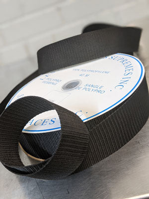 Polypro Webbing 51mm (2inch) - Black - Black Rabbit Fabric Inc.