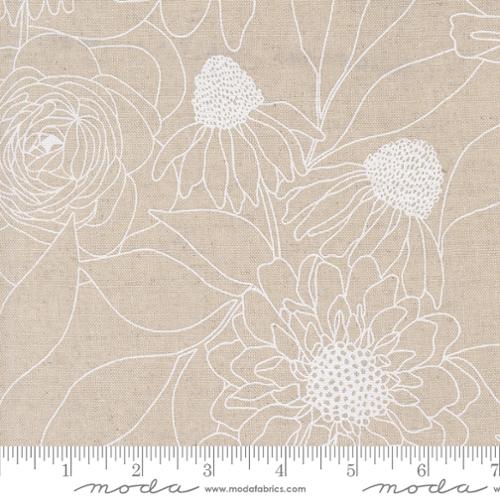 Moda Botany Line Roses Mochi Linen - Paper