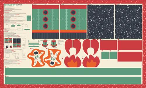 Moda 321 Blast Off Rocket Backpack Panel 36" x 60"