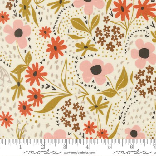Moda Night Owl Feedsack Floral - Cloud