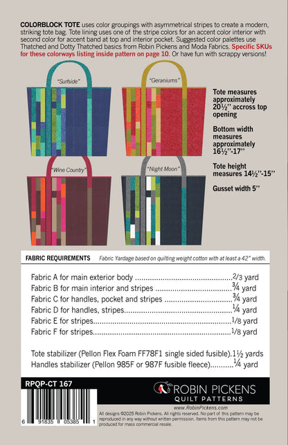 Paper Pattern - Colorblock Tote