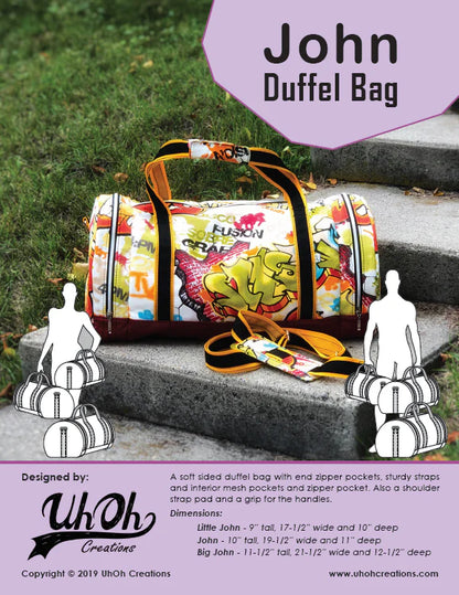UhOh Creations - John Duffel Bag Paper Pattern