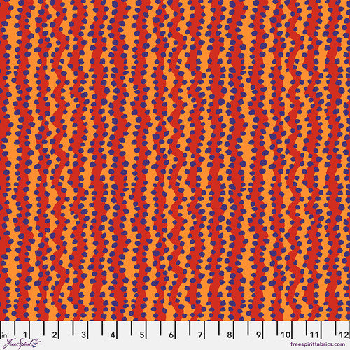 Kaffe Fassett Collective SM Bubble Stripe - Red - Black Rabbit Fabric Inc.