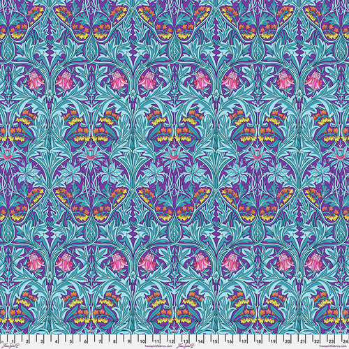 Kaffe x Morris & Co. Bluebell - Purple - Black Rabbit Fabric Inc.