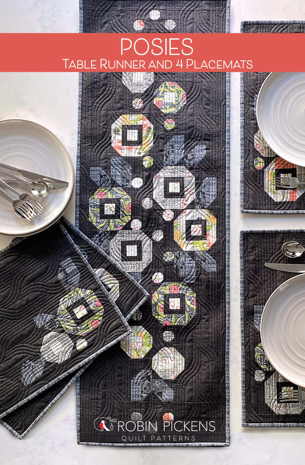 Paper Quilt Pattern - Posies Table Runner and Placemats