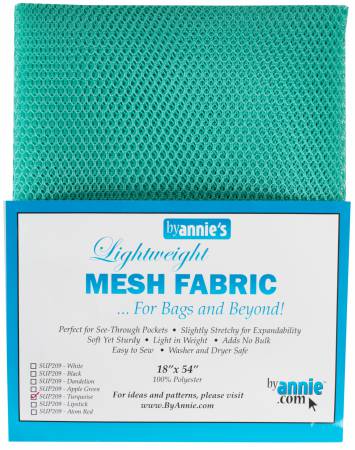 ByAnnie’s Lightweight Mesh Fabric, 18" X 54", Turquoise - Black Rabbit Fabric Inc.