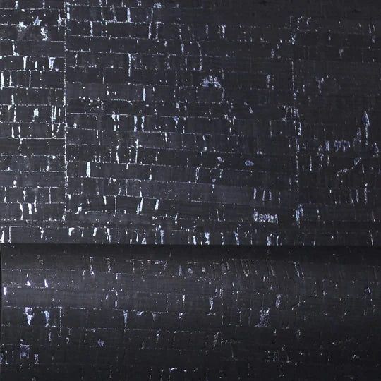 Black with Silver Fleck Cork Fabric
