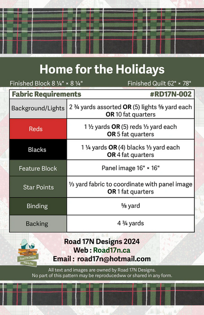 Home for the Holidays Quilt Pattern - Black Rabbit Fabric Inc.