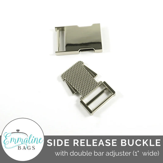 Emmaline Side Release Buckle: With Double Bar Adjuster - 1" (25 mm)