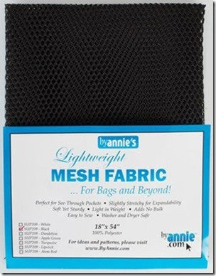 ByAnnie’s Lightweight Mesh Fabric, 18" X 54", Black - Black Rabbit Fabric Inc.