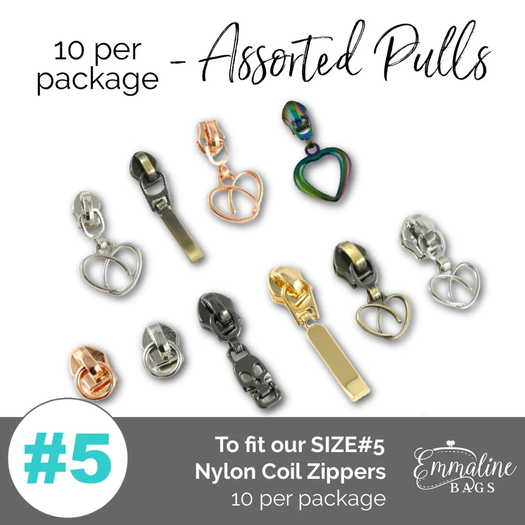 Emmaline Zipper Sliders with Pulls - *SIZE#5* (10 pack)