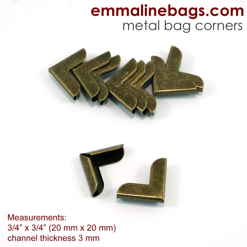 Metal Corners for Purses 3/4" x 3/4" (10 Pack)