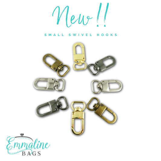 Emmaline Swivel Snap Hooks: 1/2" (12mm) Wristlet/Strap Hook (2 Pack)