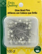 Dritz Glow Head Pins - Size 1" - Count 100 - Size 24 - Black Rabbit Fabric Inc.