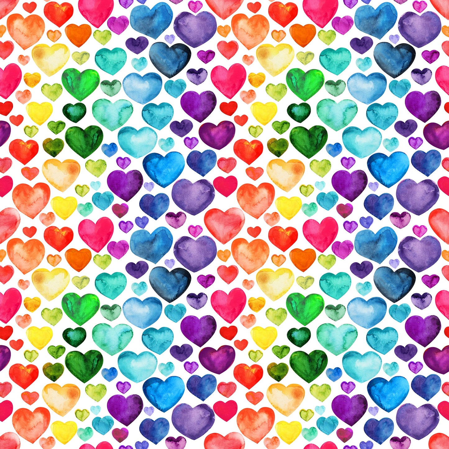Rainbow Hearts Cotton Woven